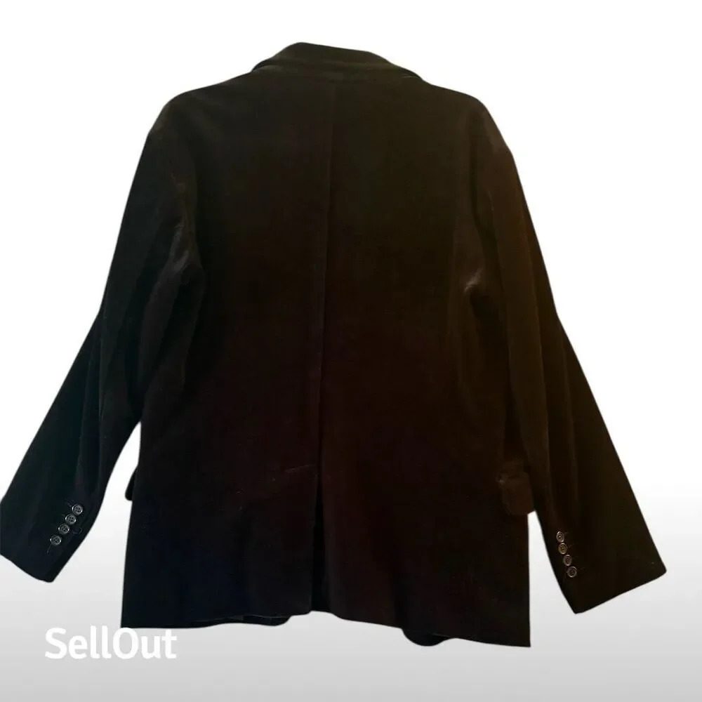 Men's Vintage Velvet Blazer Black Size M Formal